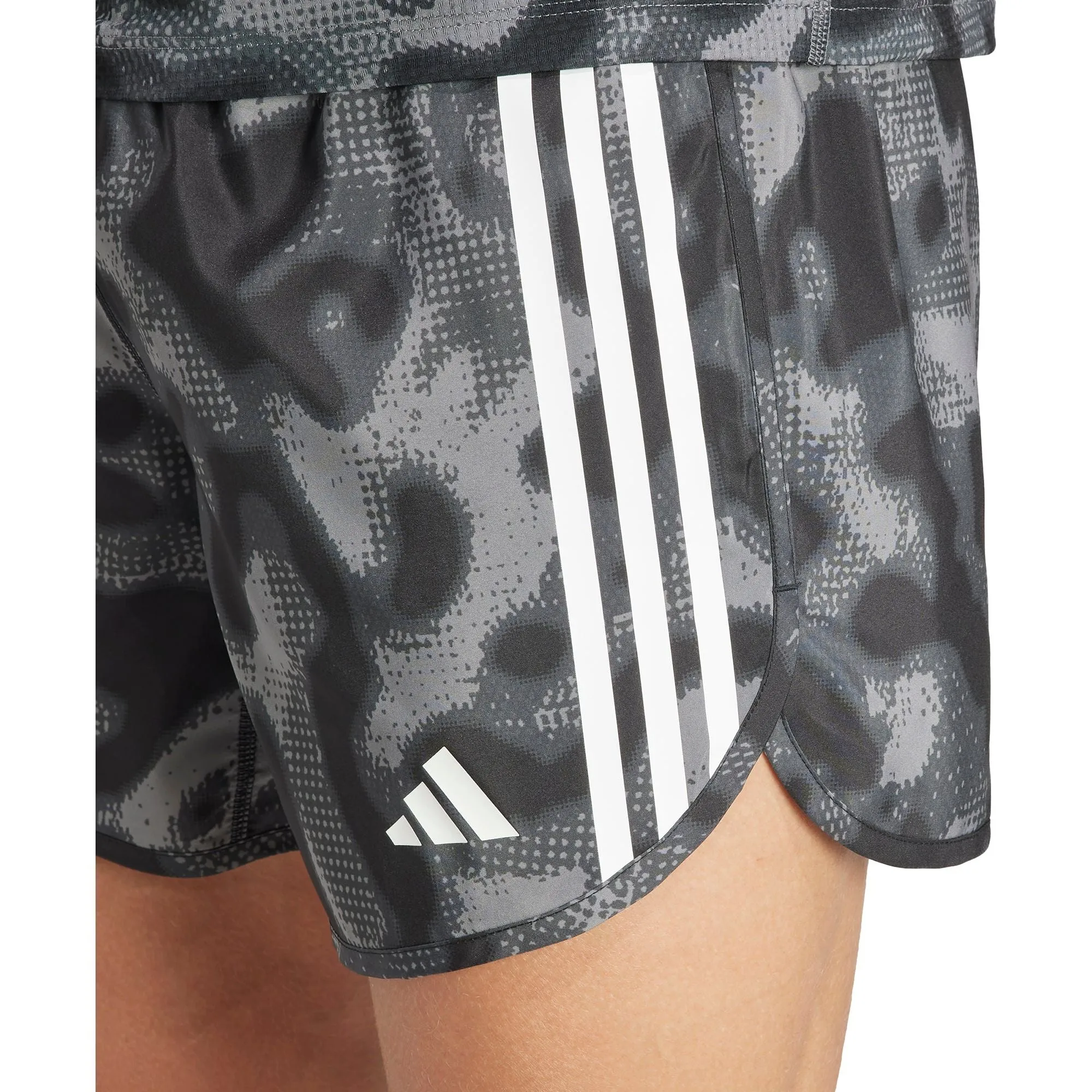 adidas Own The Run 3 Stripes 5 Inch Mens Running Shorts - Grey