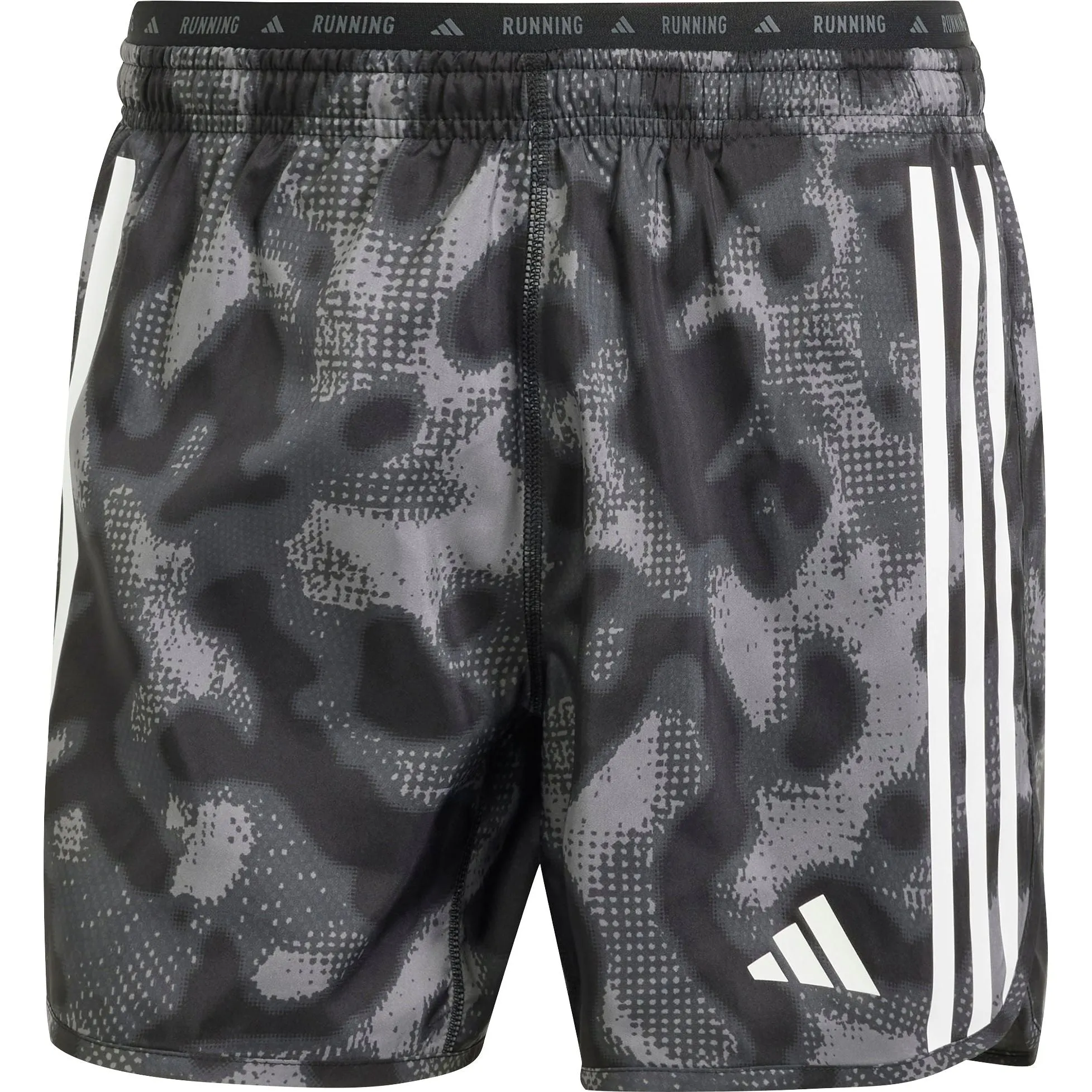 adidas Own The Run 3 Stripes 5 Inch Mens Running Shorts - Grey