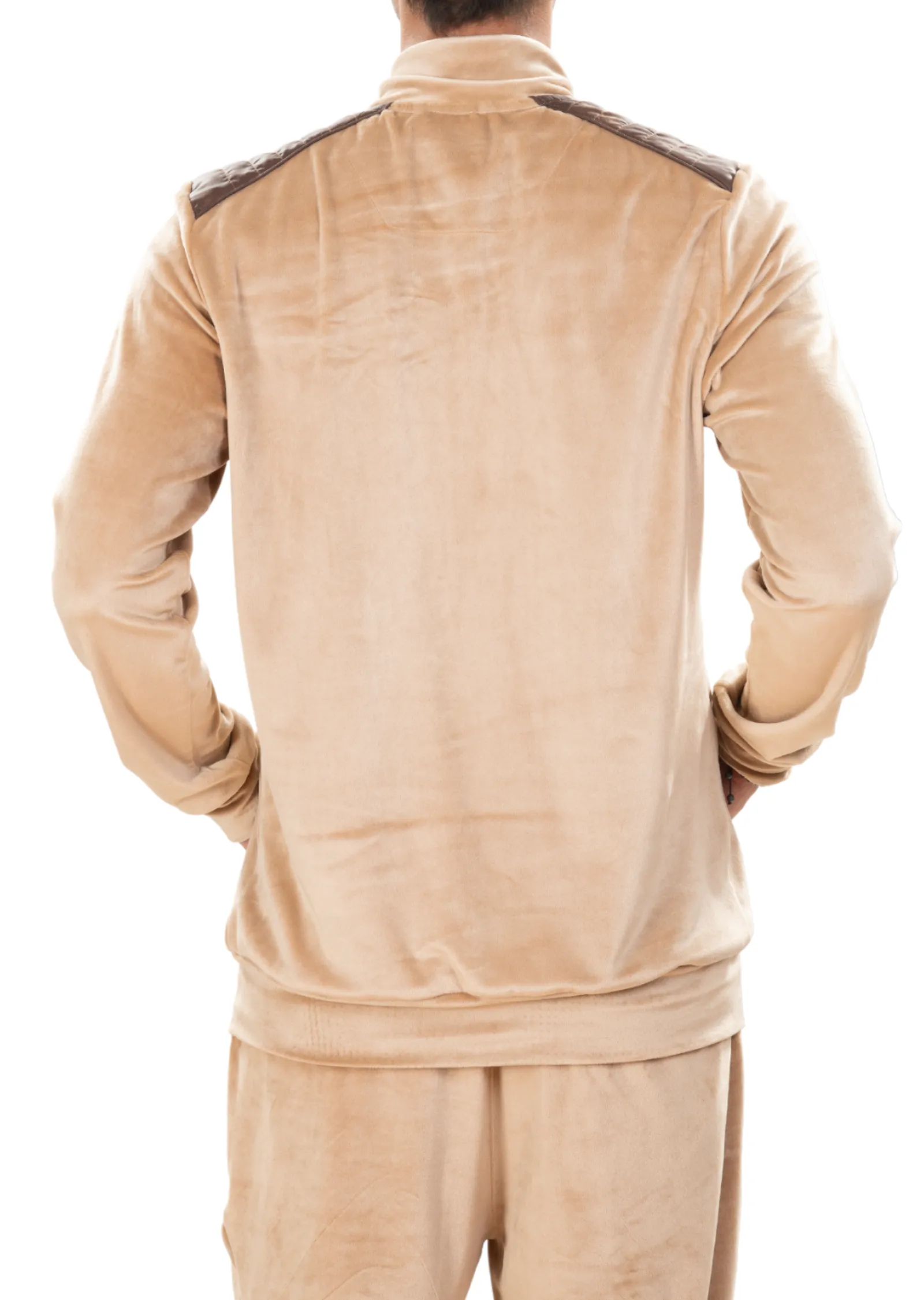 Beige Luxe Velvet 2-pcs Tracksuit