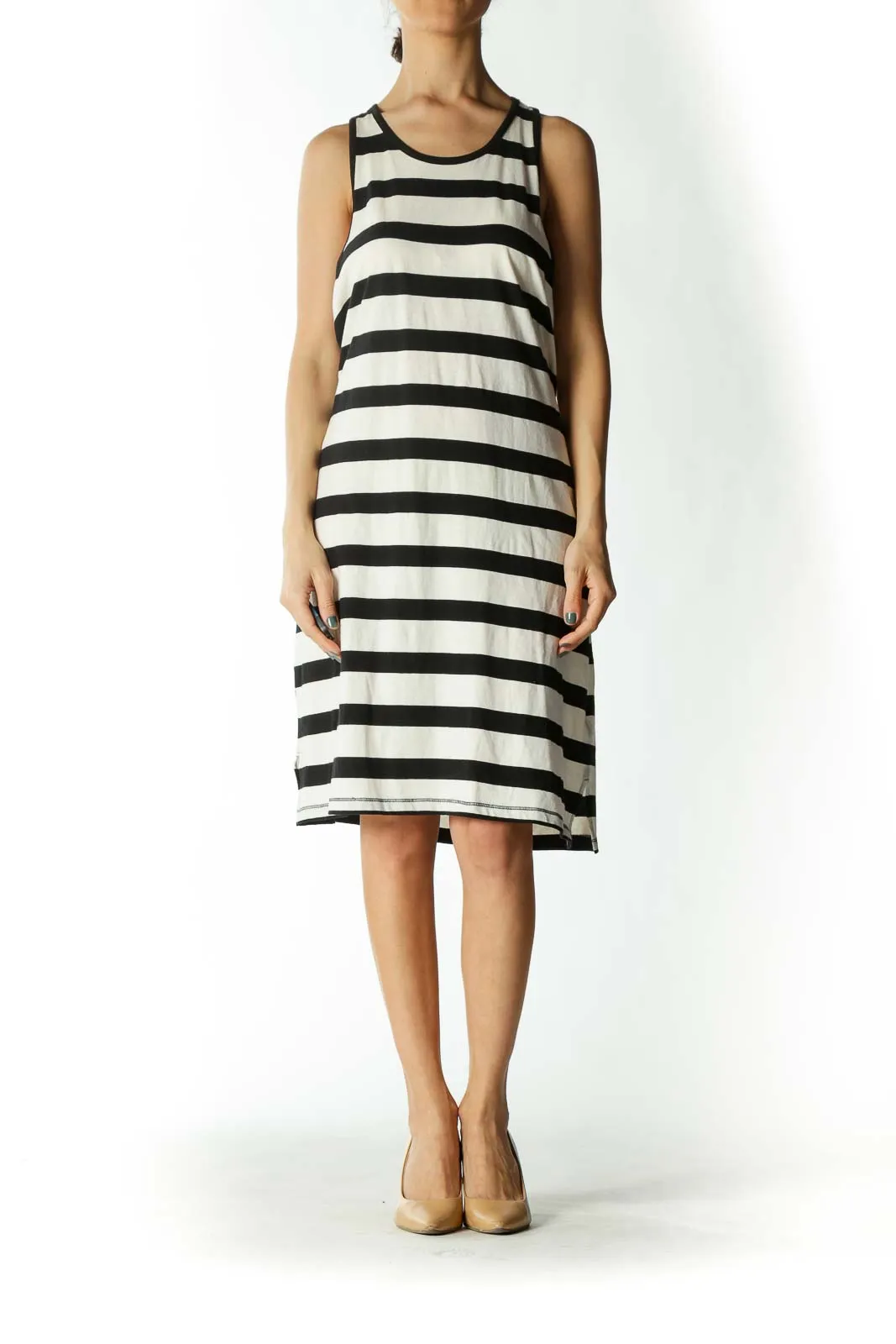 Black and White Striped Tank Dress