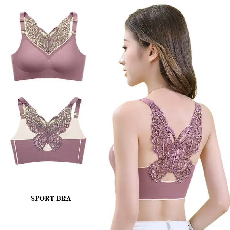 Butterfly Embroidery Wirefree Bra