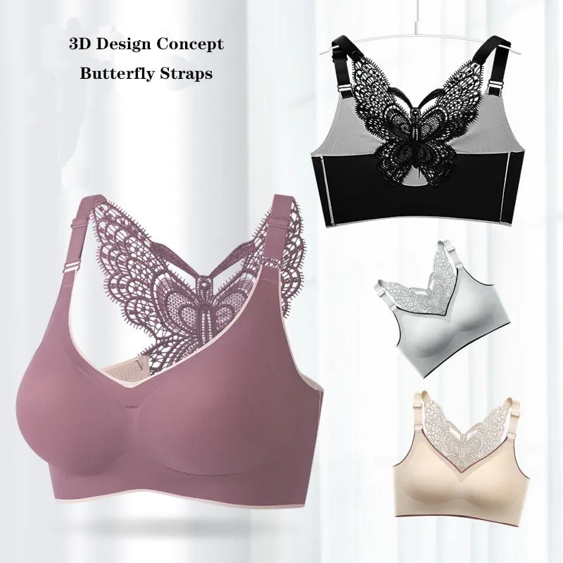 Butterfly Embroidery Wirefree Bra