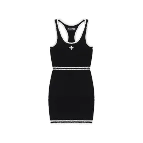 Campus Vintage Knitted Tank Dress Black