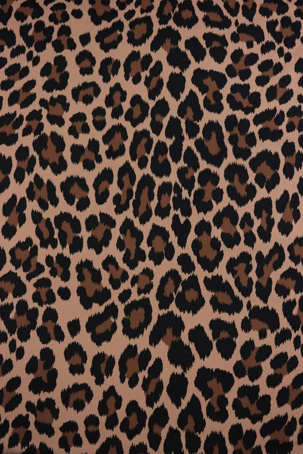 Cheetah on Bisque Matte Nylon Spandex Tricot | Designer Deadstock