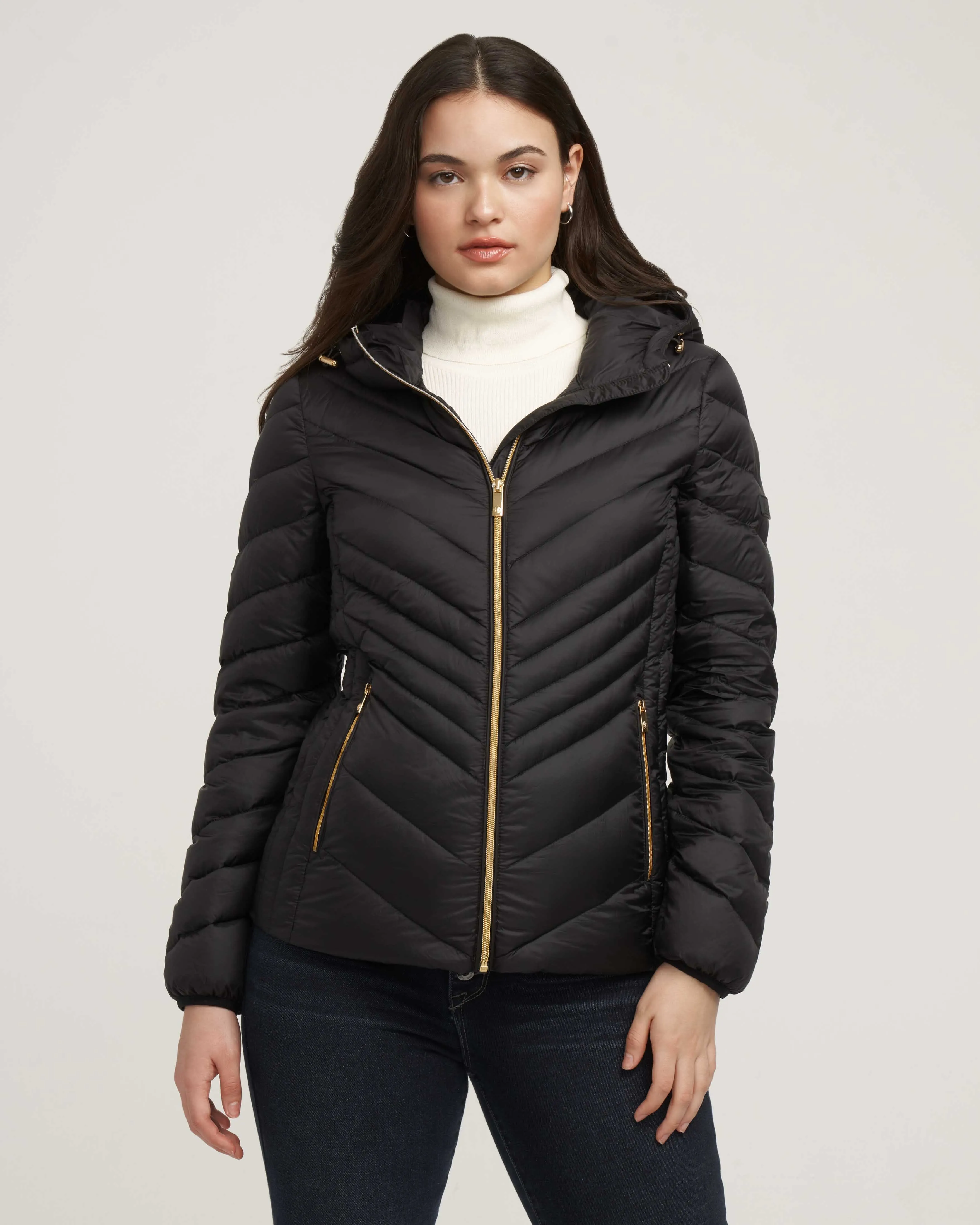 Chevron Packable Puffer Jacket