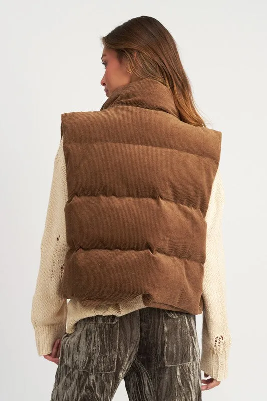 Corduroy Puffer Vest