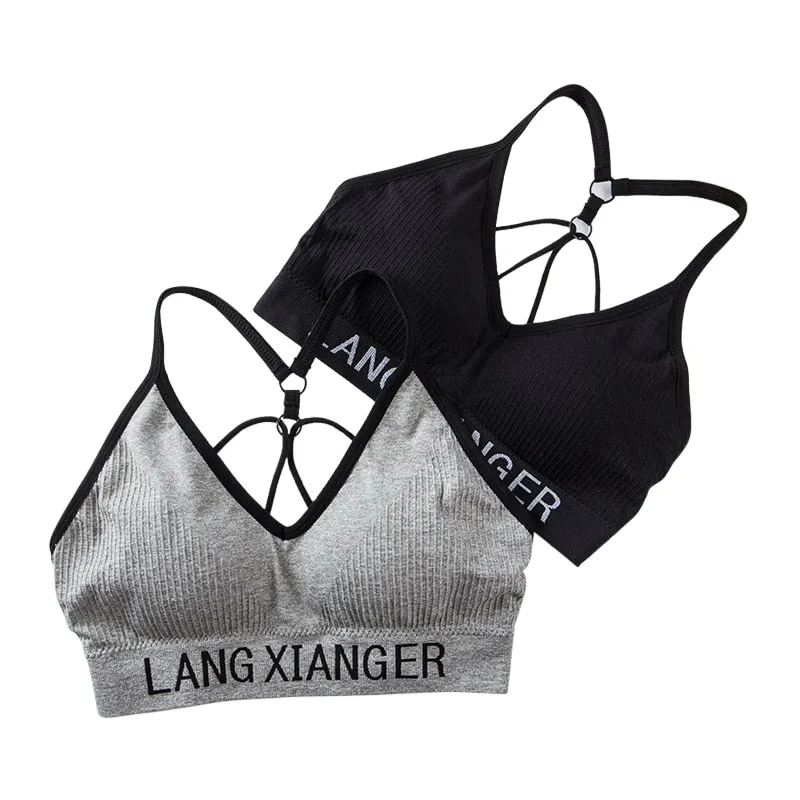 Cotton For Underwear Set Letter Sports Bra