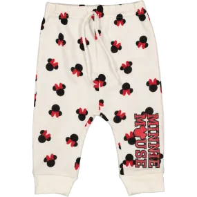 Cream Minnie Mouse Track Pants