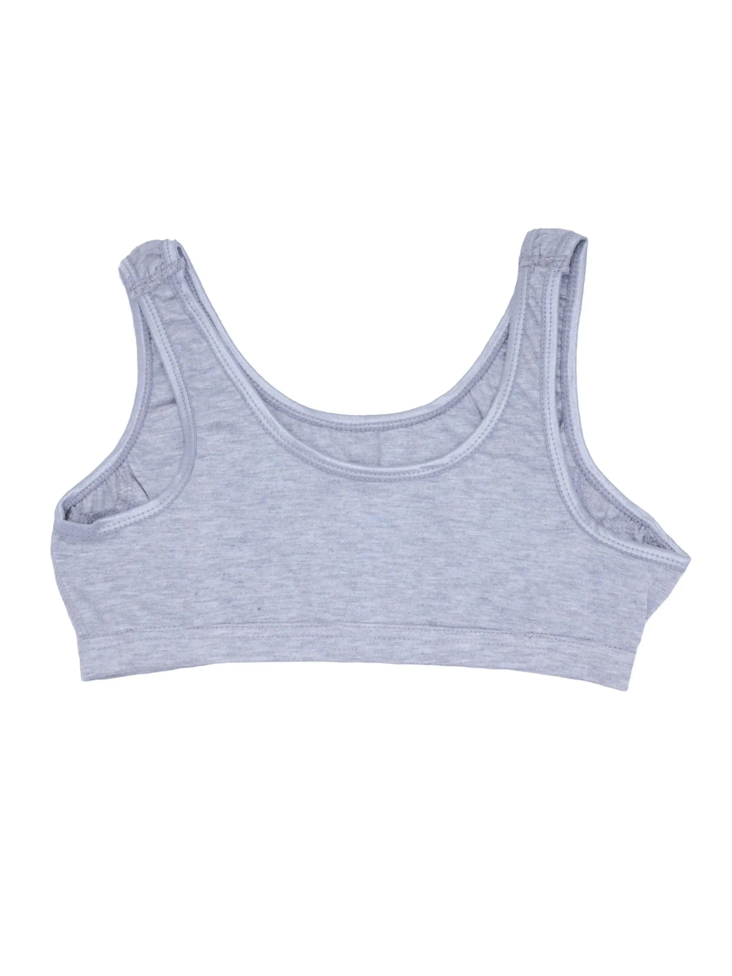 Double-layer Broad Strap Cotton Sports Bra | Non Padded Beginner Sports Bra | Solid Sports Bra