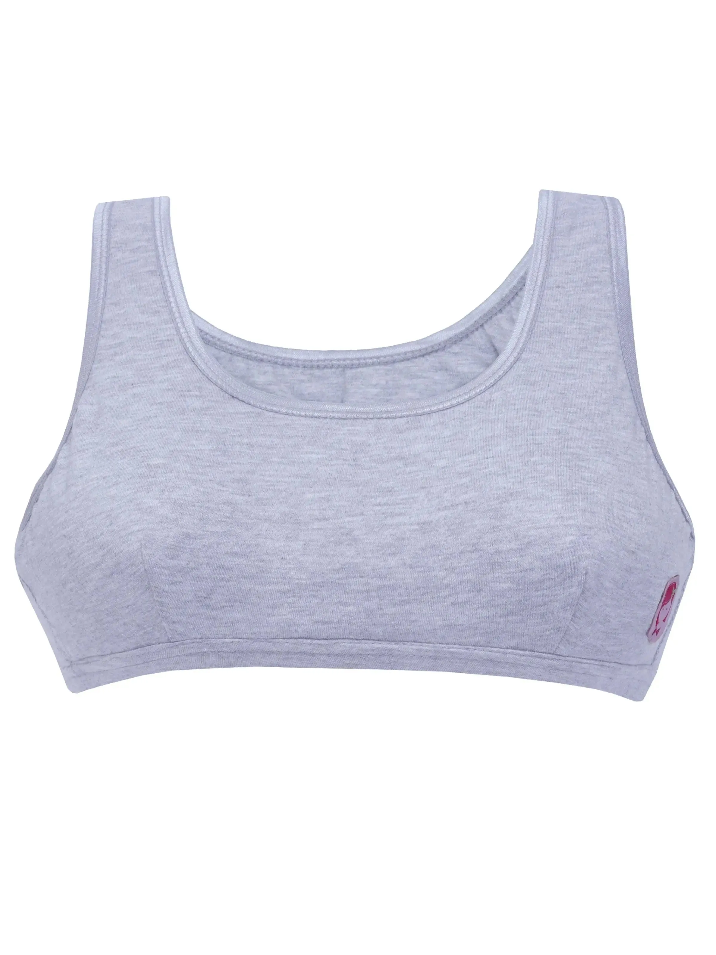 Double-layer Broad Strap Cotton Sports Bra | Non Padded Beginner Sports Bra | Solid Sports Bra