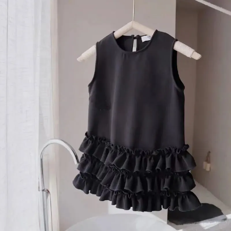 Dresses Summer For Korean Girls' Black Tank Top Princess Dress Kids Party Girls Dress Kids Girl Fashion Dresses Girl Clothing X4548680