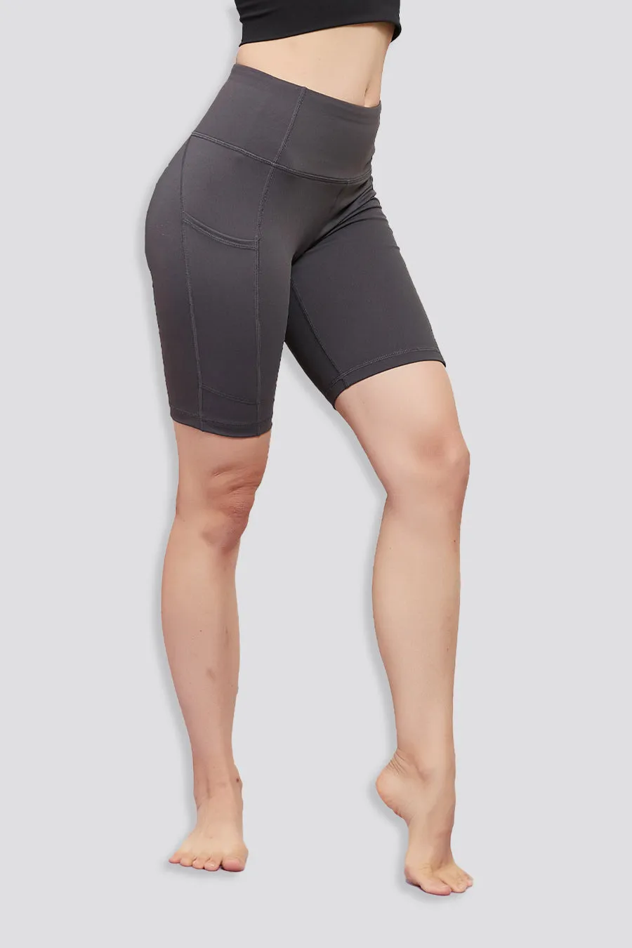 Essential High Waisted Yoga Shorts 8"