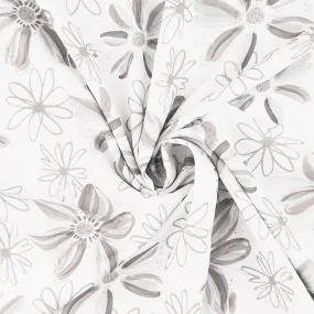 Etta Vee - Rayon Flowers White Yardage