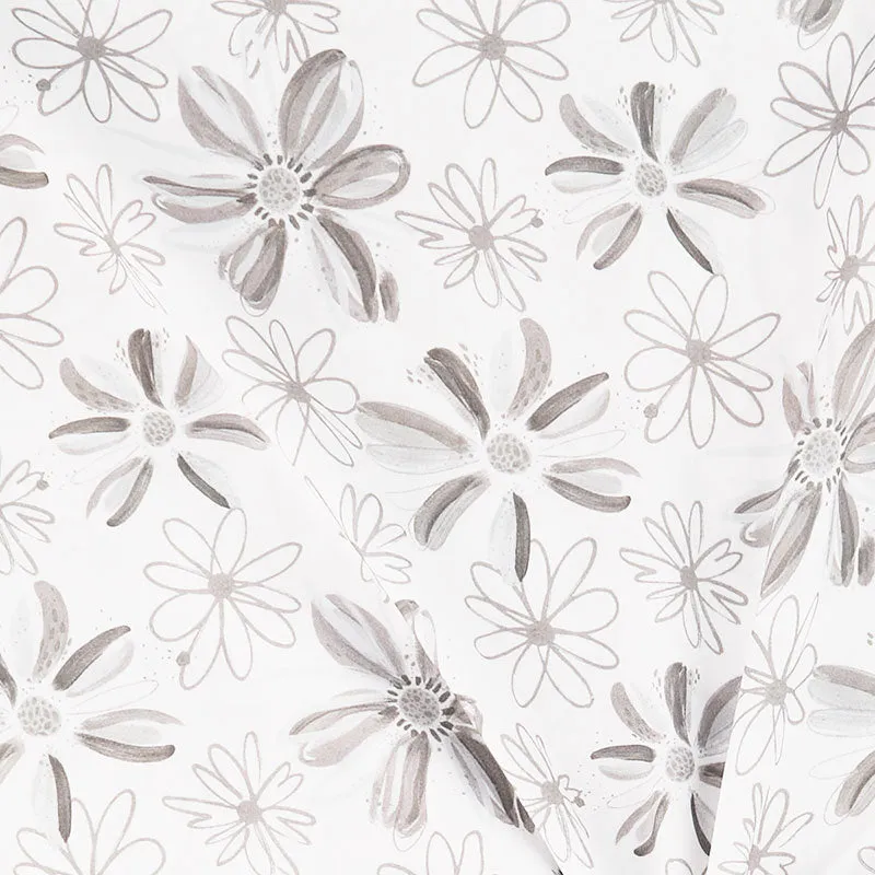 Etta Vee - Rayon Flowers White Yardage