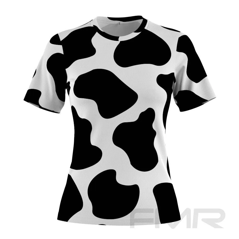 FMR Women's Cow Print Short Sleeve Running Shirt