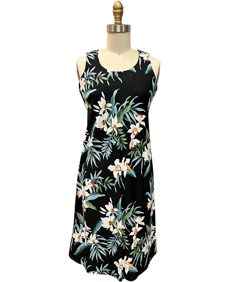 Ginger Orchid Black Tank Dress