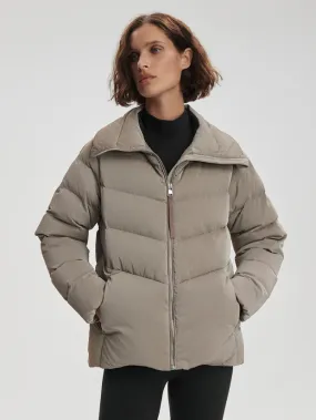 High Neck Puffer Jacket with Internal Waist Cinch By TJS