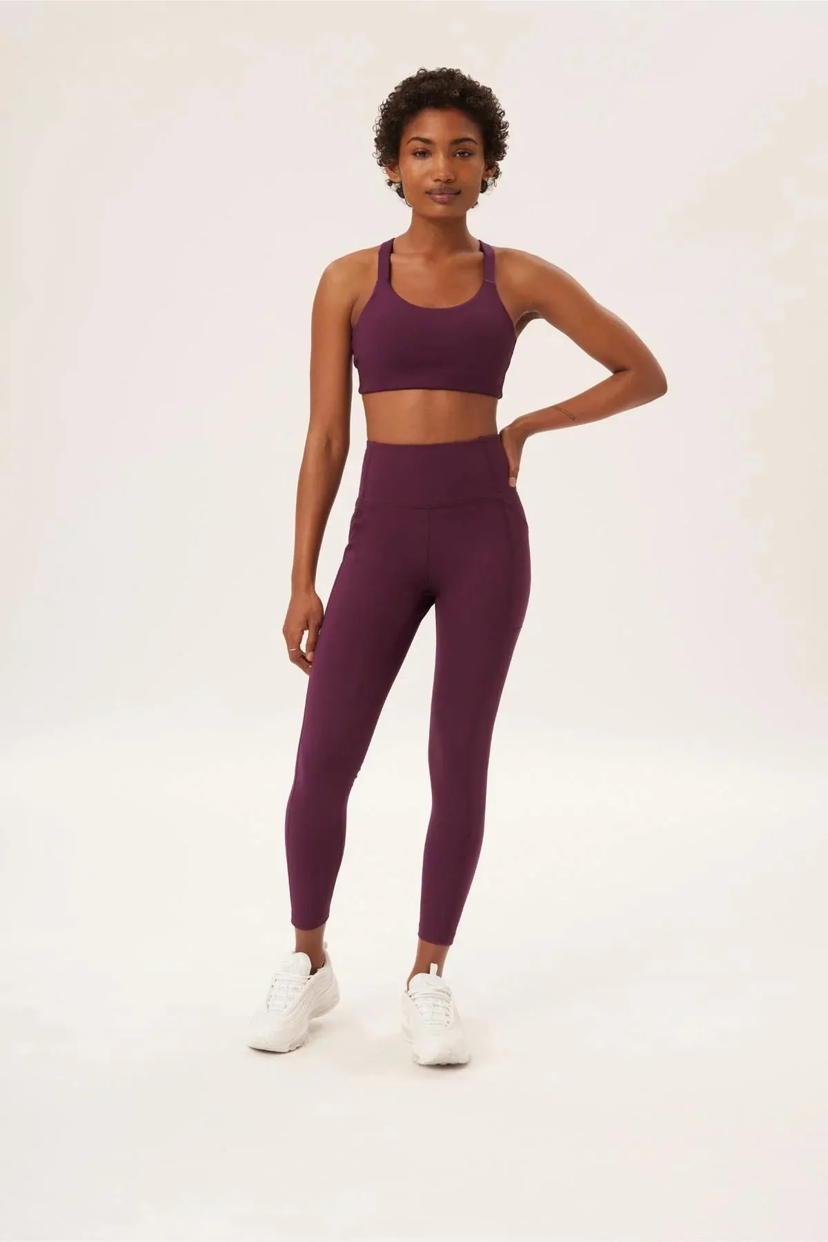 long leggings pocket - plum