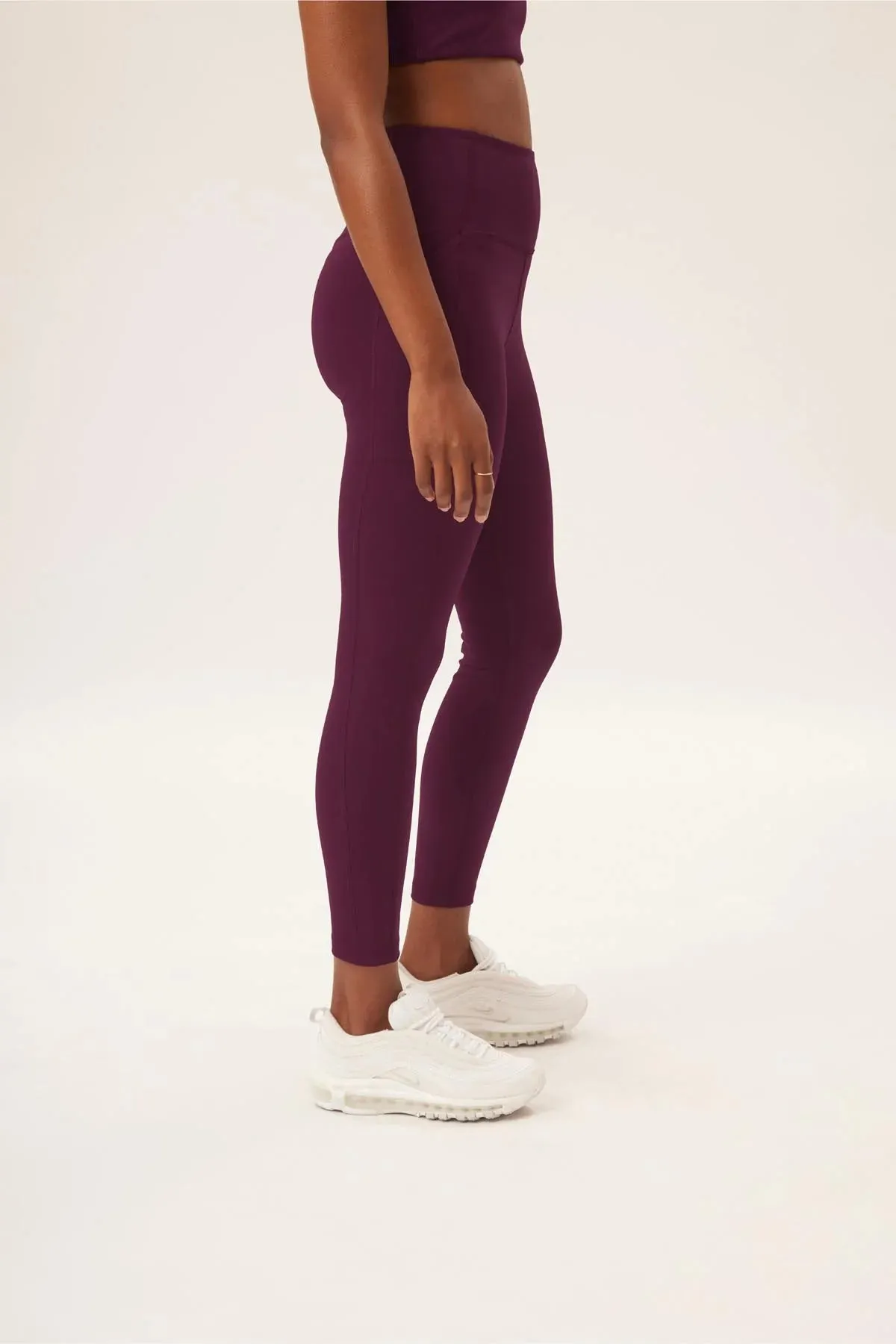 long leggings pocket - plum