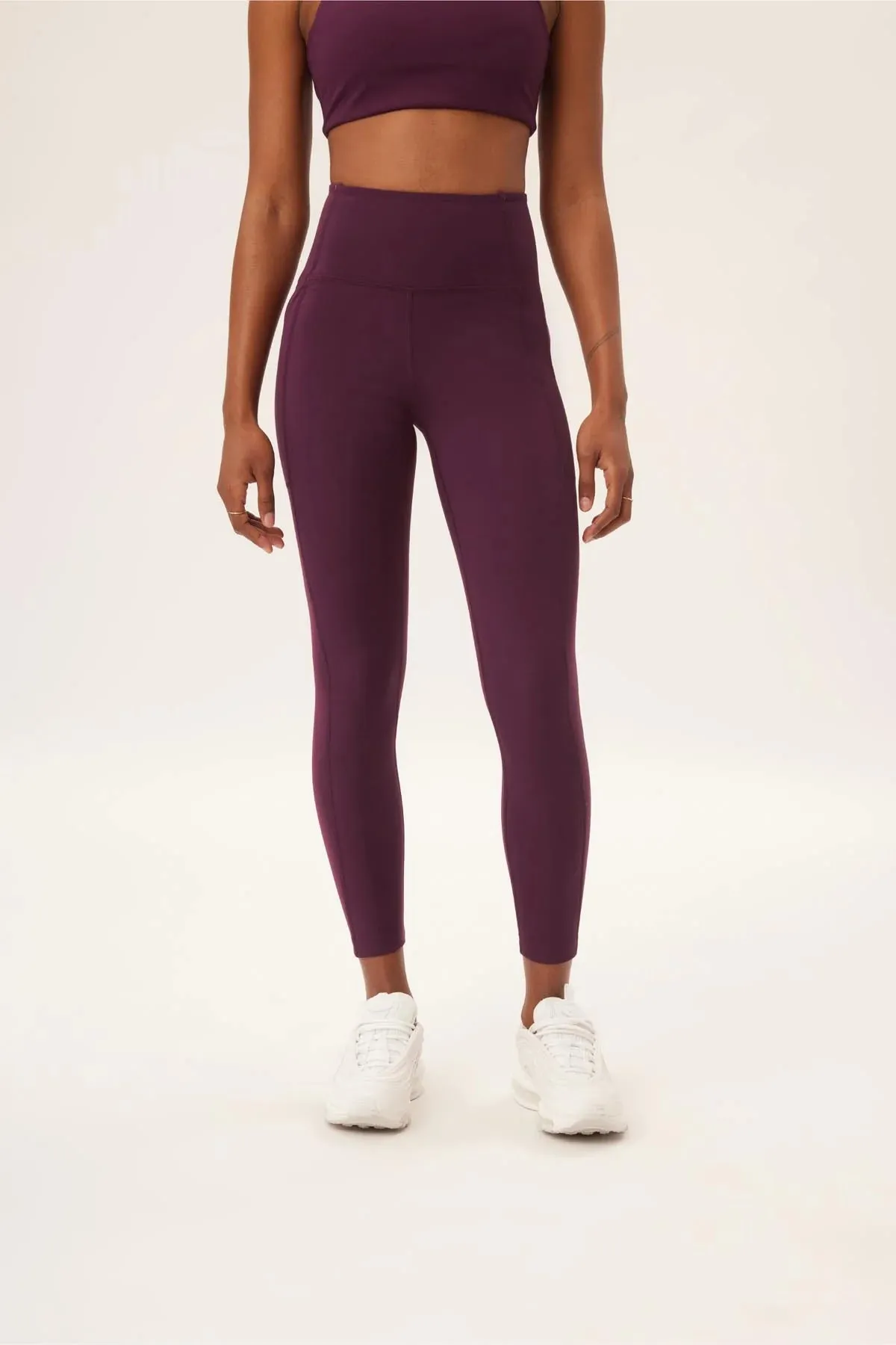 long leggings pocket - plum