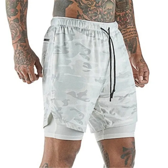 Men's 2-in-1 Camo Athletic shorts - Built in Liner with Pocket