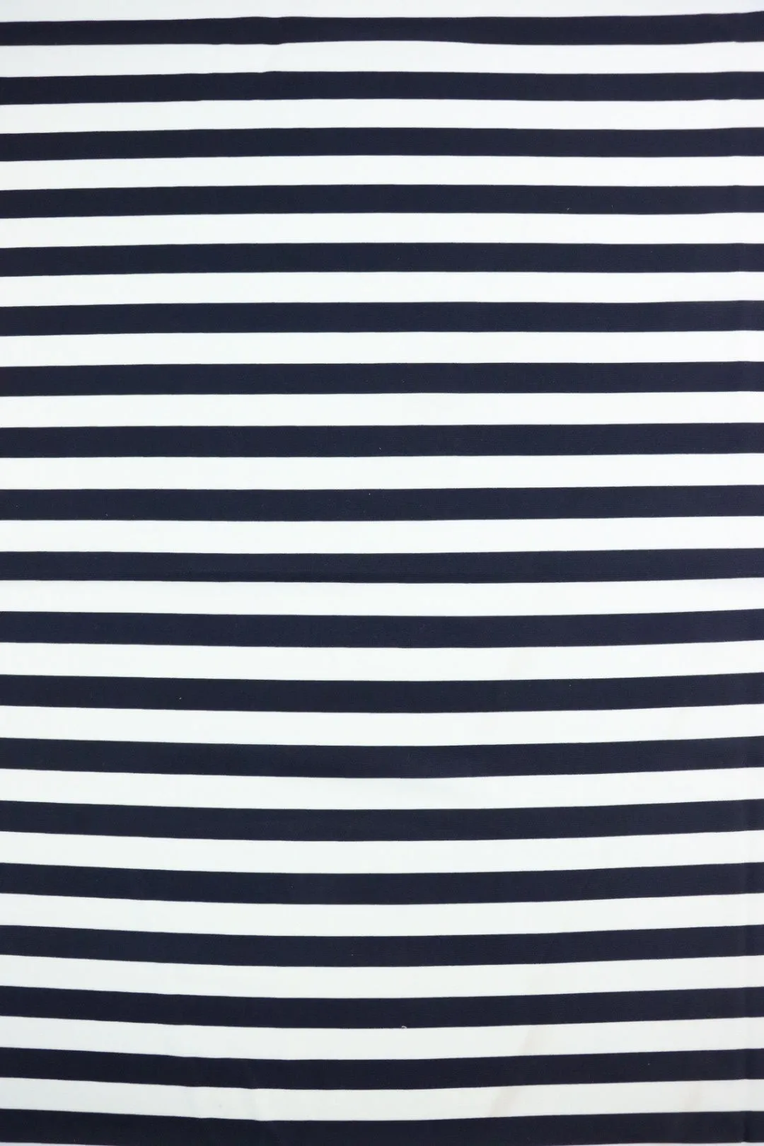 Midnight Navy & White 1/2" Horizontal Stripe Nylon Spandex Tricot | Designer Deadstock