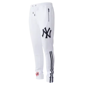 MLB NEW YORK YANKEES CLASSIC MEN'S DK TRACK PANT (WHITE/MIDNIGHT NAVY)