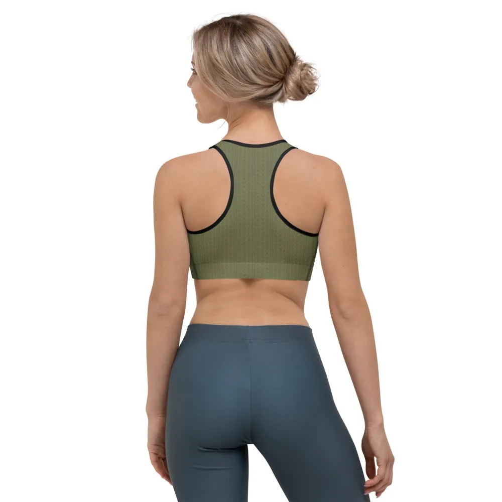 Olive Green Sports Bra