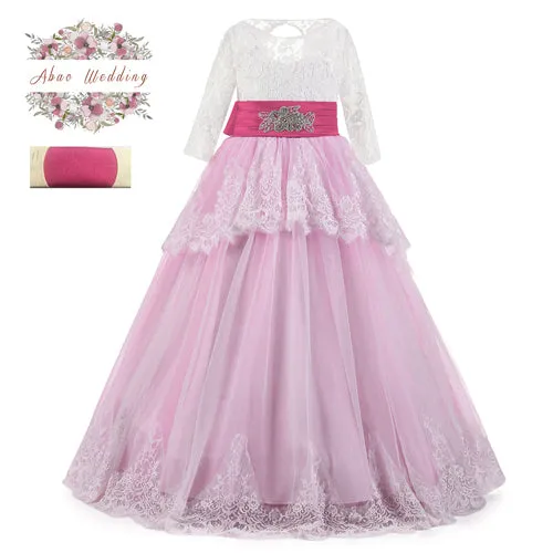 Pink Flower Girl Dress