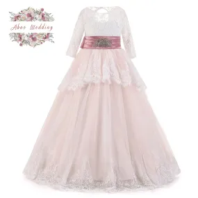 Pink Flower Girl Dress