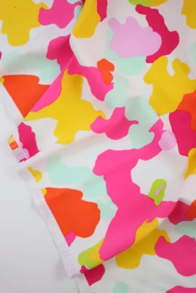 Pink/Yellow/Orange/Mint/Lilac Abstract Camo Nylon Spandex Tricot | Designer Deadstock