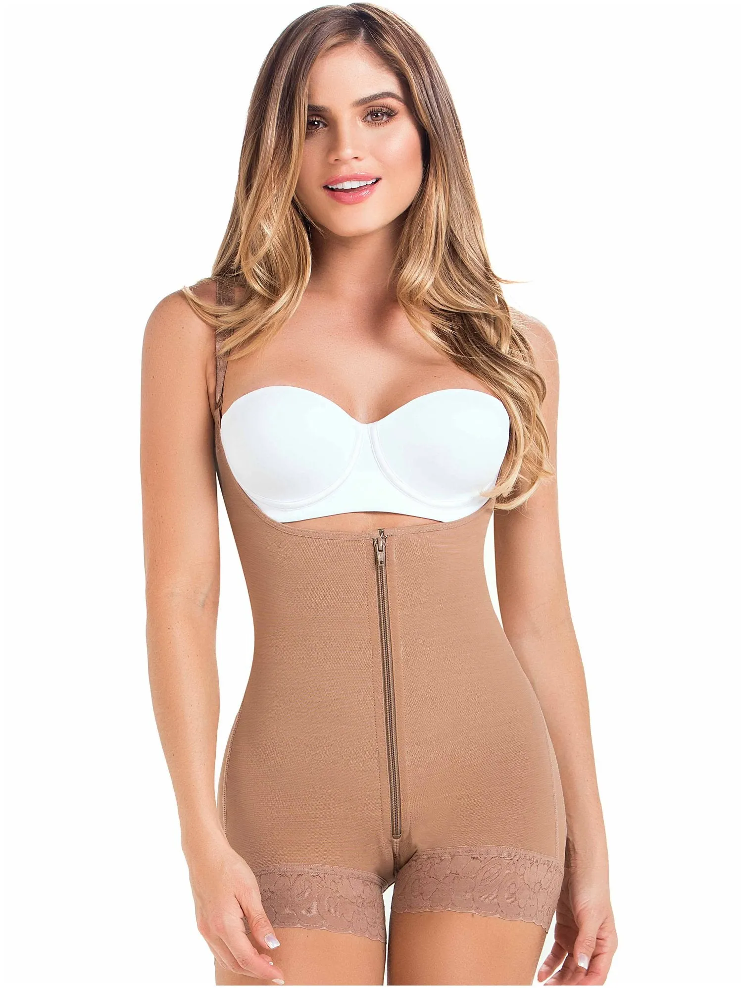 Postpartum Butt Lifter Mid-Thigh Bodysuit Shaper Fajas MaríaE 9235