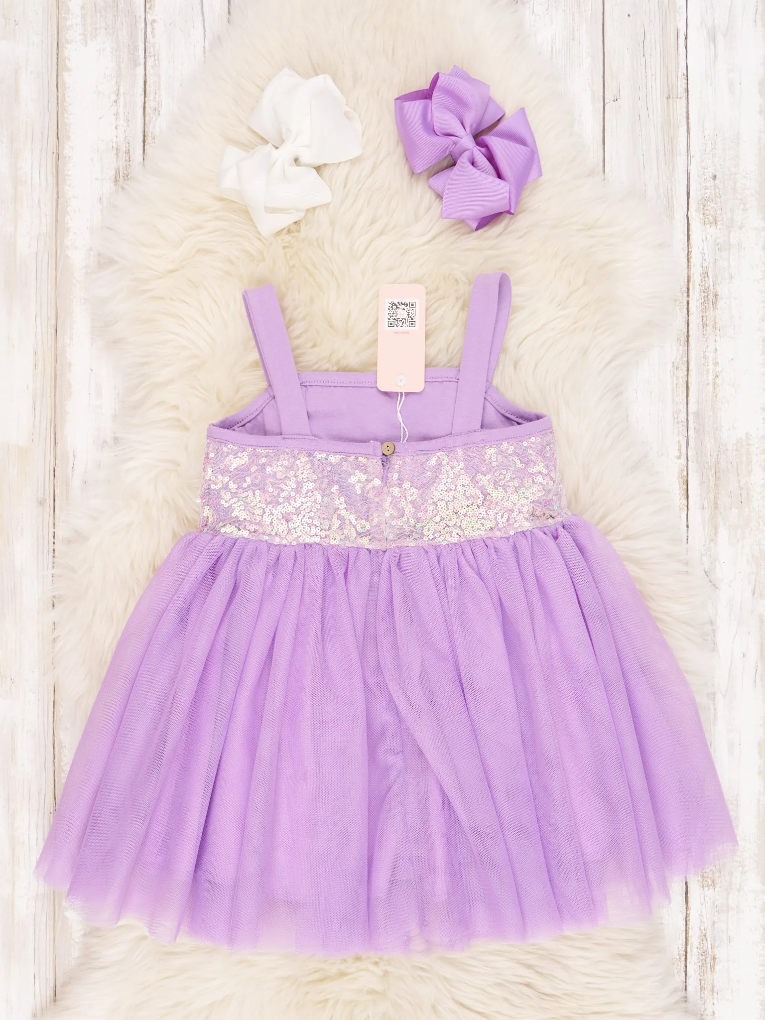 Purple Sequin Tulle Tank Dress