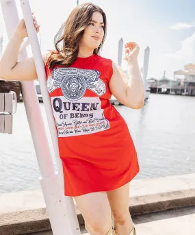 Queen of Sparkles - Queen of Beers Tank Tee Dress