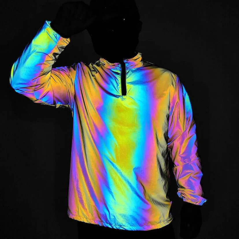 Rainbow Luminous Windbreaker Plus Size Jacket