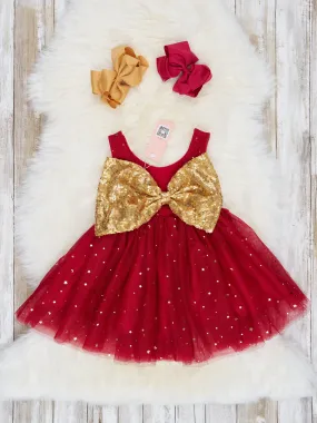 Red Sparkly Tulle Tank Swing Dress