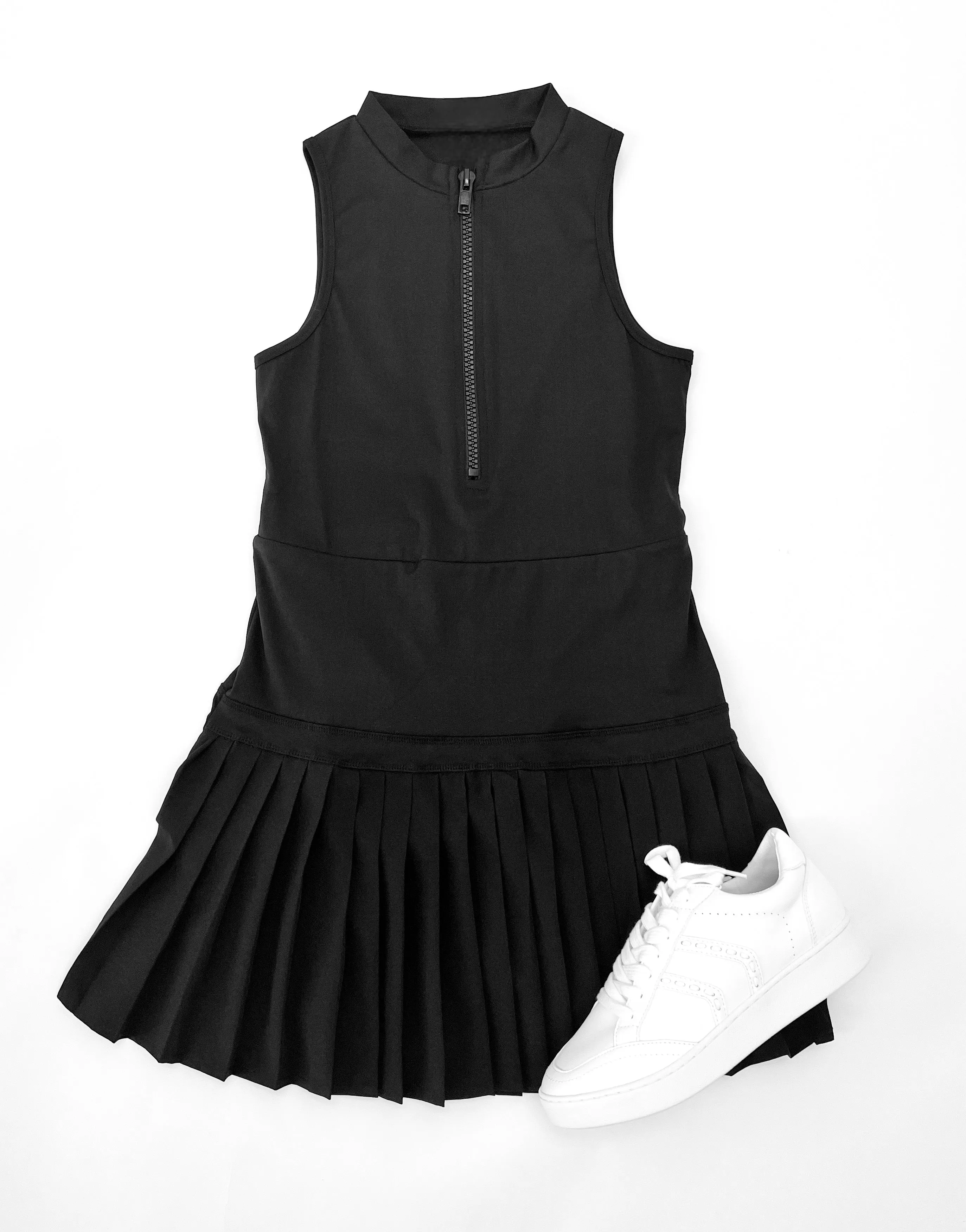 SETTING NEW HEIGHTS BLACK ATHLETIC MINI DRESS