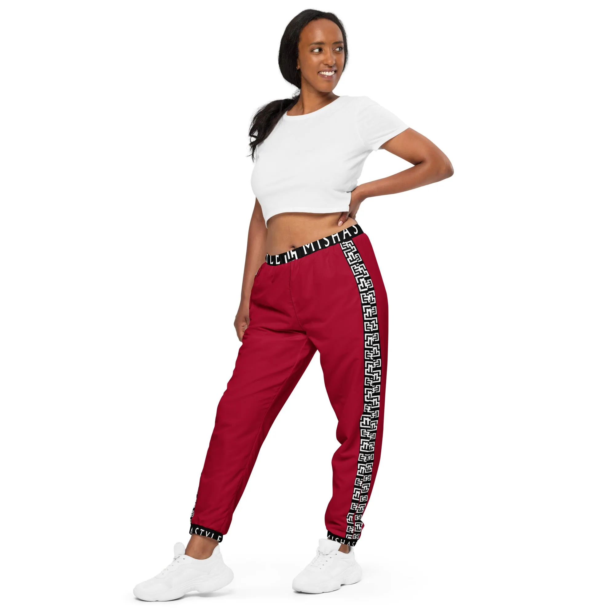 Side Solid Unisex Carmine track pants