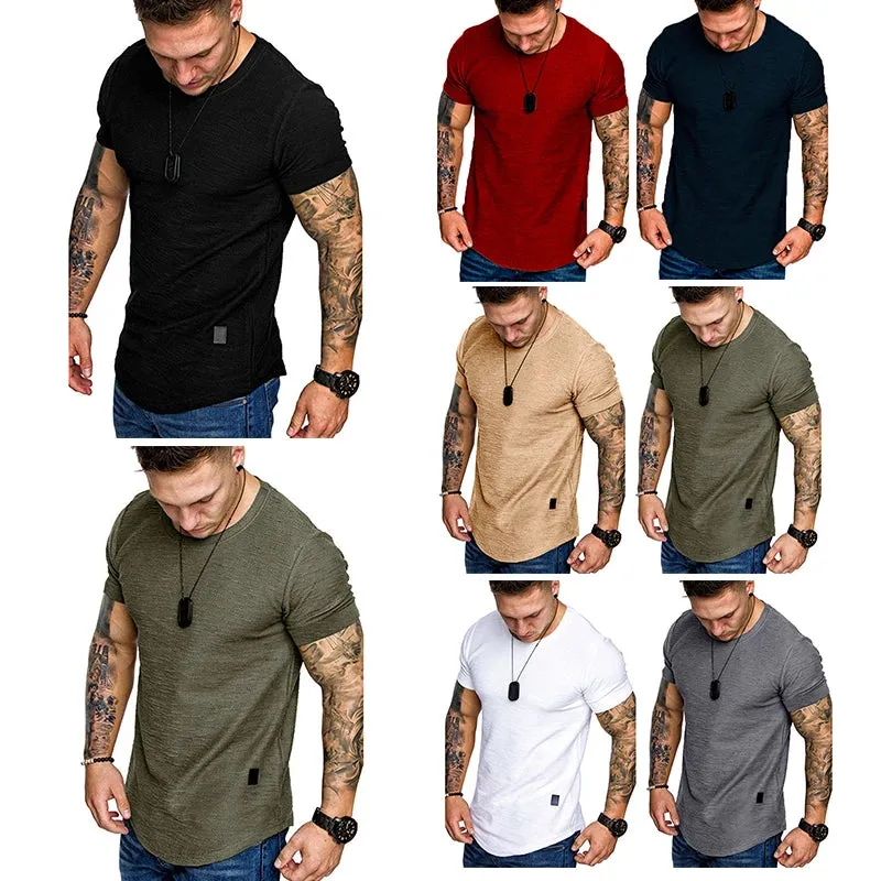 Solid o Neck t-Shirt Summer Bodybuilding Sports Running t-Shirt Fitness