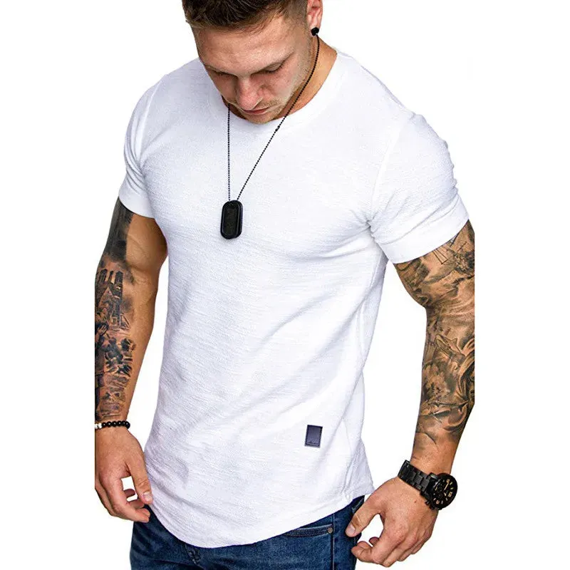 Solid o Neck t-Shirt Summer Bodybuilding Sports Running t-Shirt Fitness