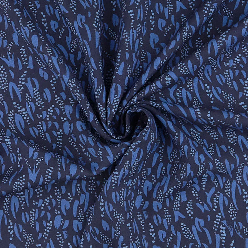 Tammie Green - Blue Bell Midnight Rayon Yardage