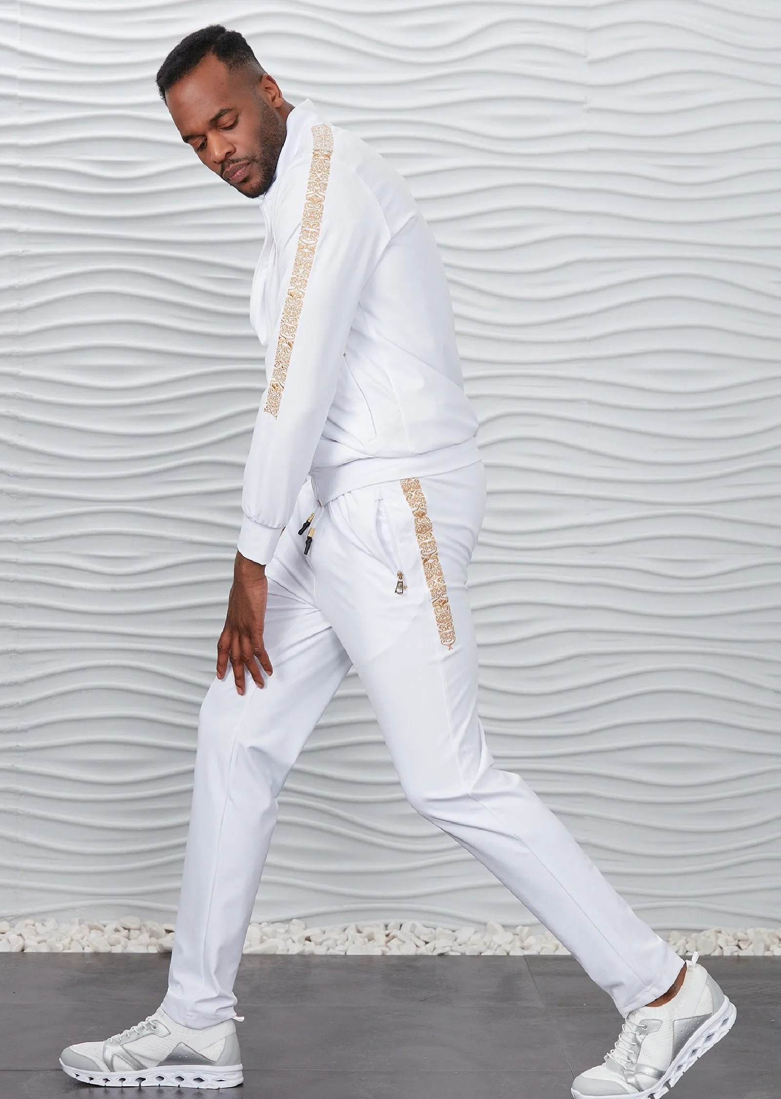 White Gold Crown Embroidery 2-pieces Tracksuit