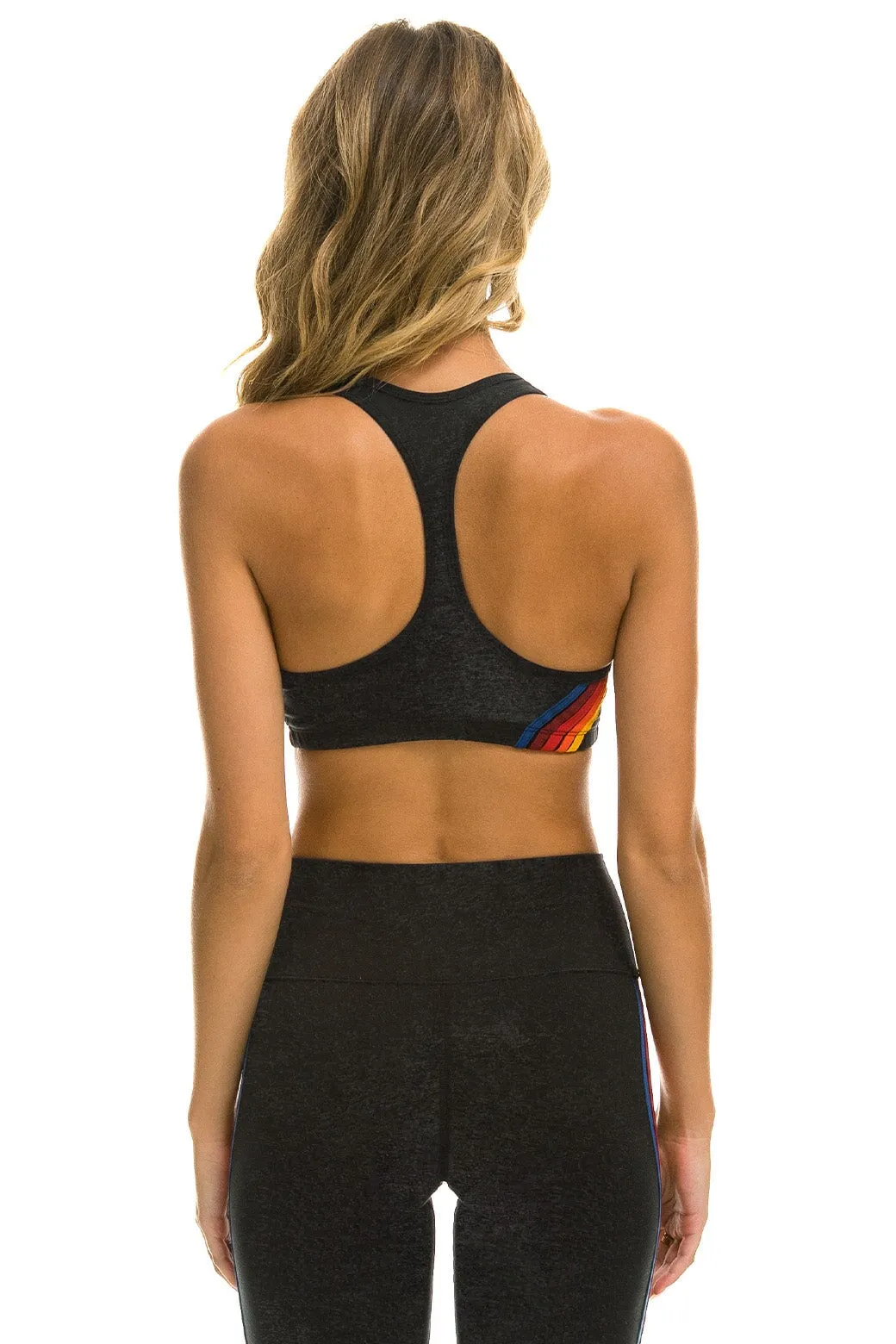 WOMEN'S 5 STRIPE SPORTS BRA - CHARCOAL