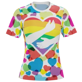 Women's Rainbow Love Short Sleeve Running Shirt