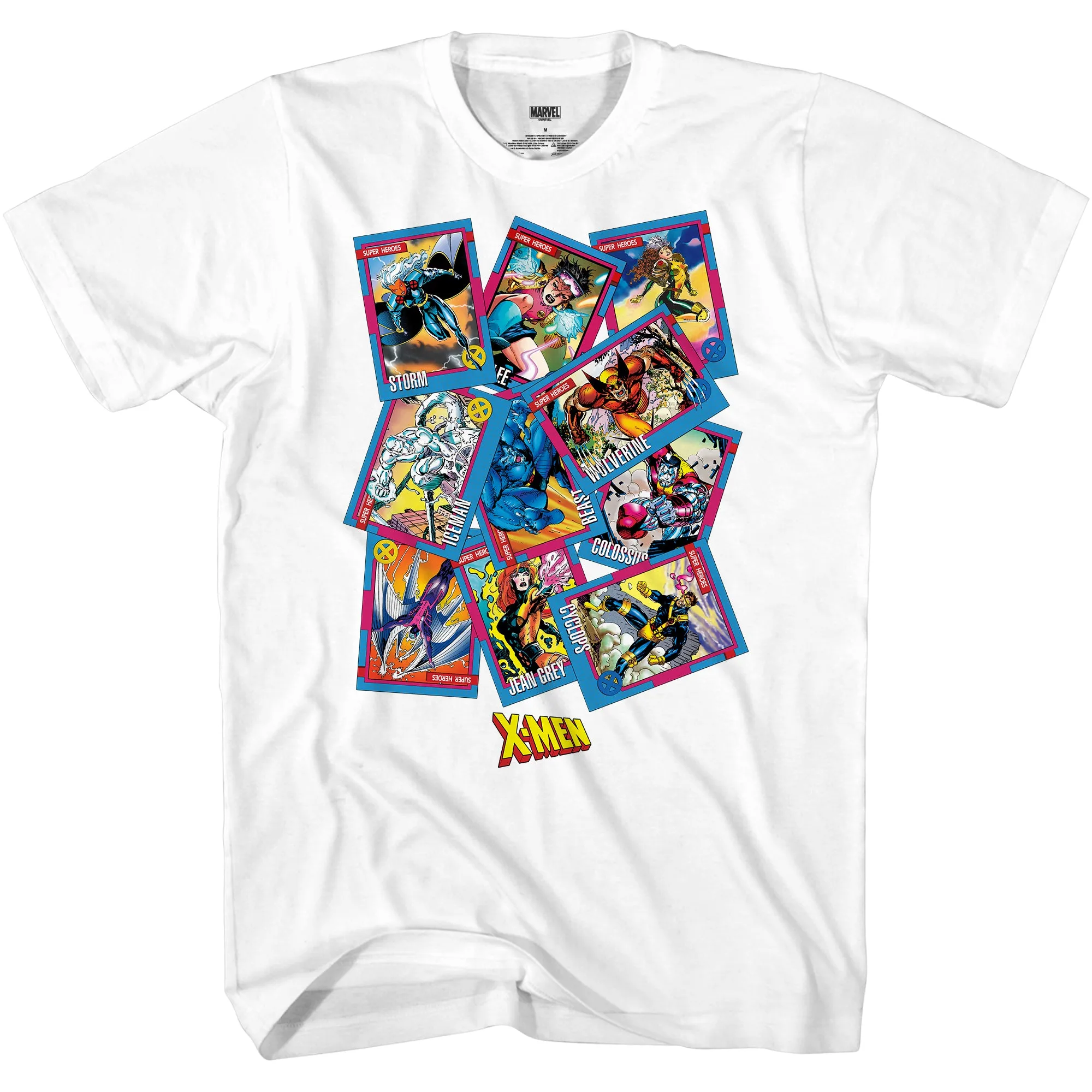 X-Men 90's Trading Cards Collection by Jim Lee Marvel Comics Adult T-Shirt