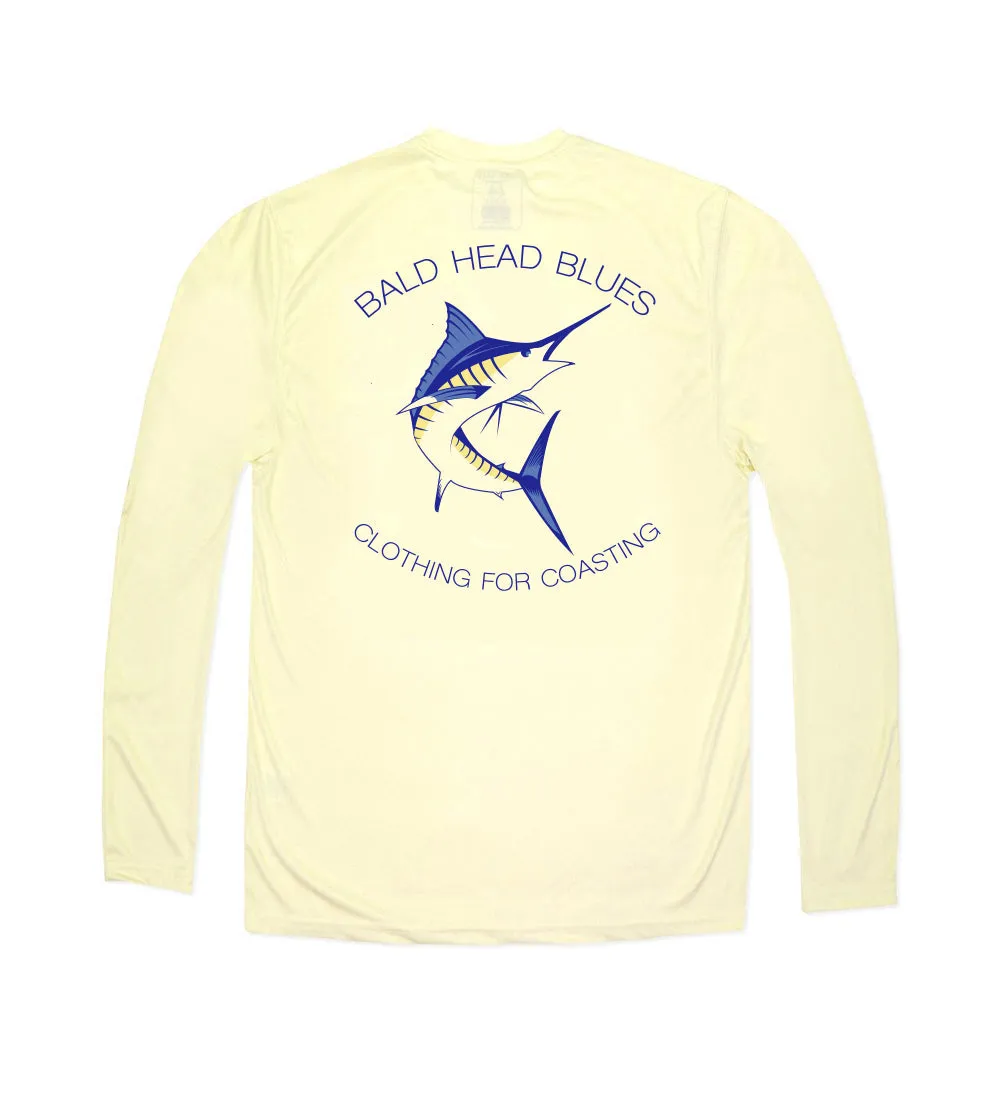 Youth Performance Long Sleeve Marlin T-Shirt - Yellow